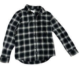 Black and White Plaid Flannel Shirt
